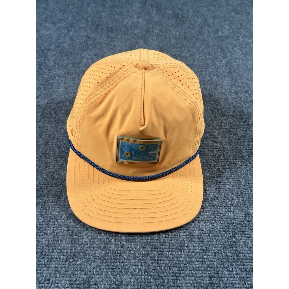 Melin Hat Cap Snap Back Neon Orange Blue Coronado HYDRO Perforated Men's Trucker